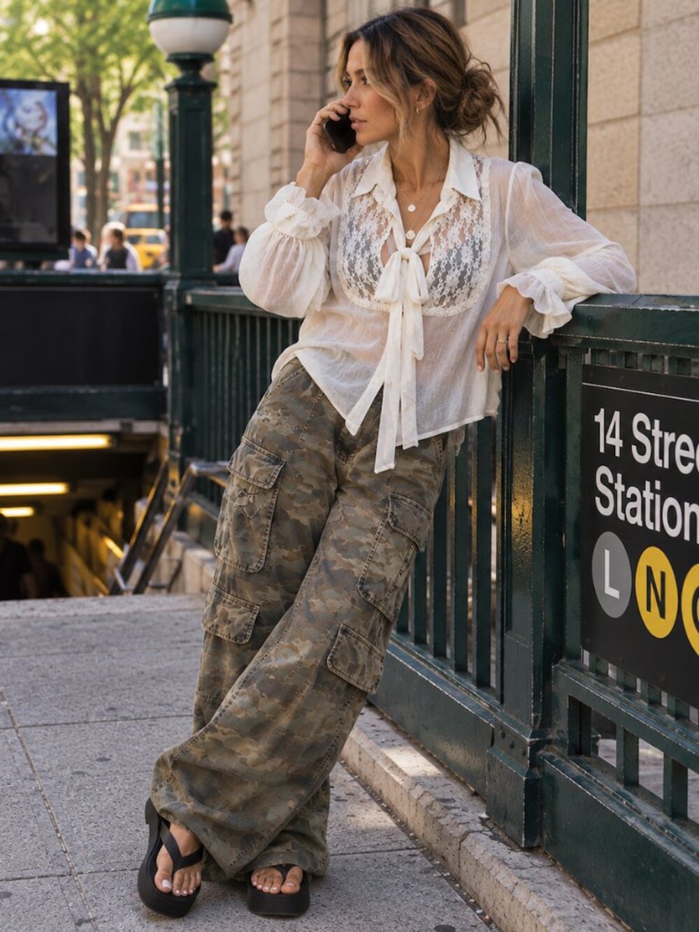 white victorian romantic lace bib blouse tie neck sheer chiffon m by fair child